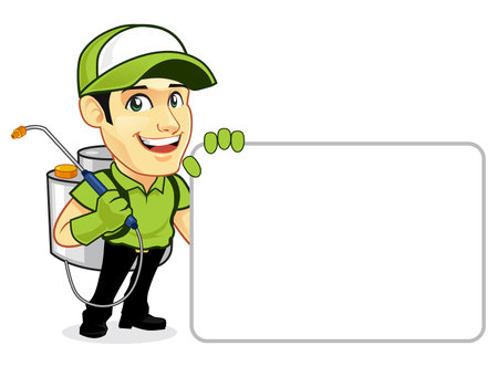 pest control mascot cartoon in vectorのイラスト素材