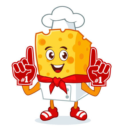 cheese mascot cartoon in vectorのイラスト素材