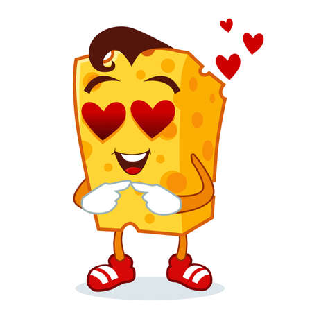 cheese mascot cartoon in vectorのイラスト素材