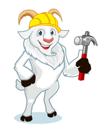 goat animal mascot cartoon in vectorのイラスト素材