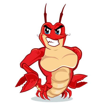 lobster mascot cartoon in vectorのイラスト素材