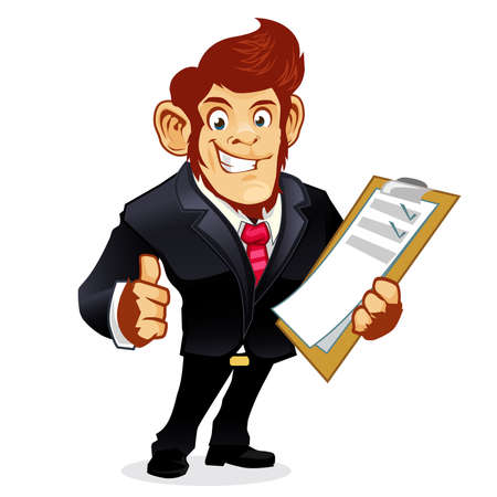 monkey officer mascot cartoon in vectorのイラスト素材