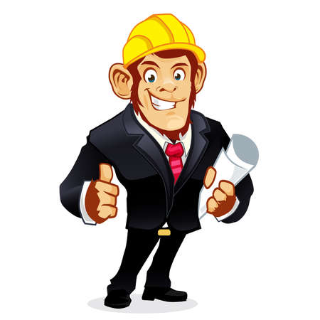 monkey officer mascot cartoon in vectorのイラスト素材