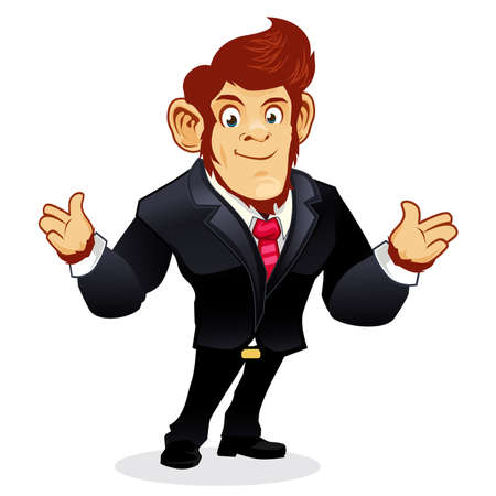 monkey officer mascot cartoon in vectorのイラスト素材