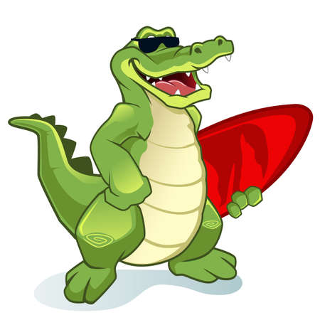 crocodile mascot cartoon in vectorのイラスト素材