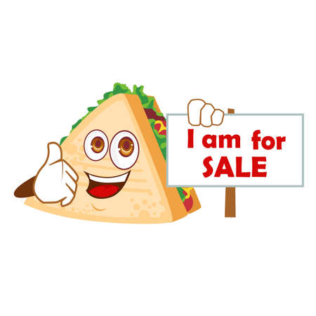 sandwich mascot cartoon in vectorのイラスト素材