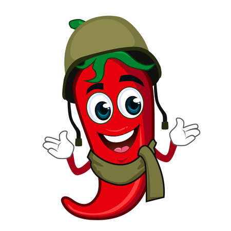 chili mascot cartoon in vectorのイラスト素材