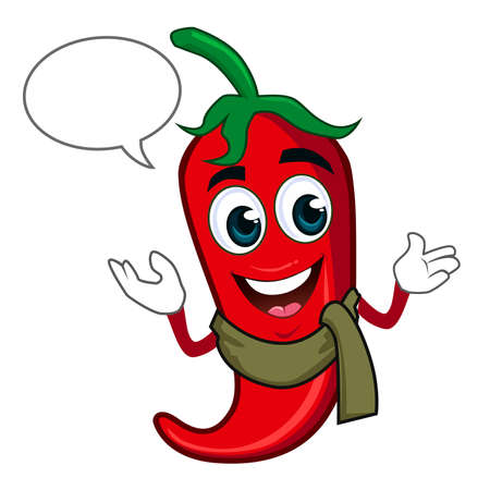 chili mascot cartoon in vectorのイラスト素材