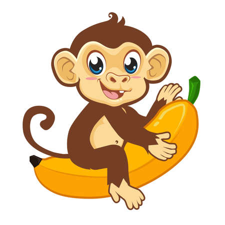 monkey mascot cartoon in vectorのイラスト素材