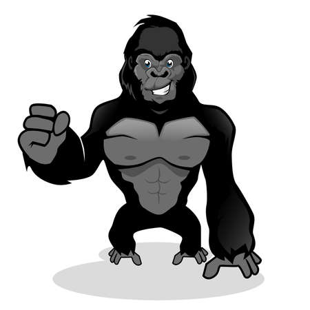 gorilla mascot cartoon in vectorのイラスト素材