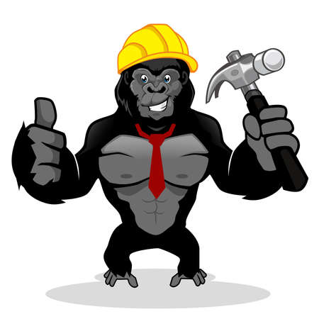gorilla mascot cartoon in vectorのイラスト素材