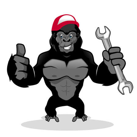 gorilla mascot cartoon in vectorのイラスト素材