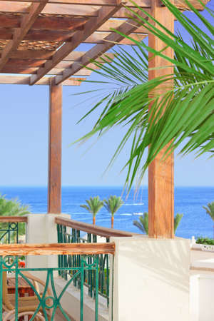 View on sea from balcony の写真素材