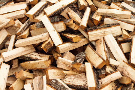 Background of the chopped firewood 
