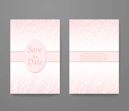 Business card with trendy color rose quartz. template set, invitation collection, abstract elegant pattern design.のイラスト素材