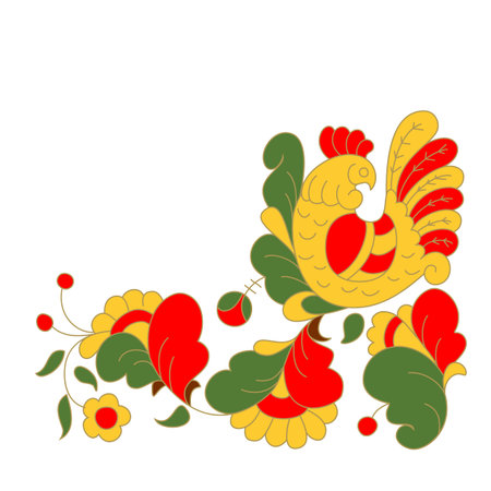 Rooster, cock portrait cartoon vector illustration. Holiday card design element. Merry Christmas, happy New Year memory card, advertisement design. Chinese year symbol.のイラスト素材