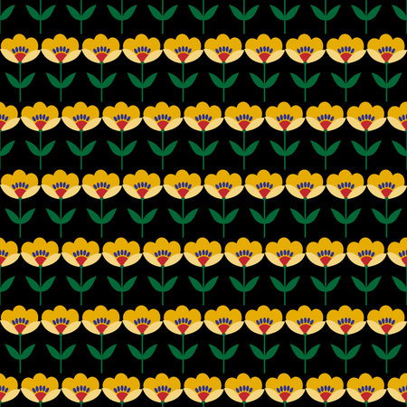 Decorative seamless vector background with abstract flowers pattern