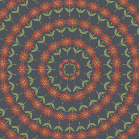 Decorative vector background with abstract circle flowers patternのイラスト素材