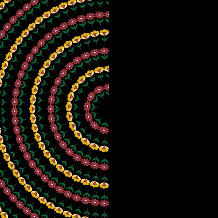 Decorative vector background with abstract flowers borderのイラスト素材