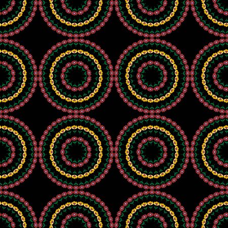 Decorative seamless vector background with abstract circle flowers patternのイラスト素材