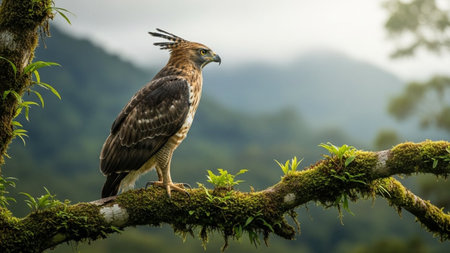 Red-tailed hawk (Buteo jamaicensis) perched on a branchの素材