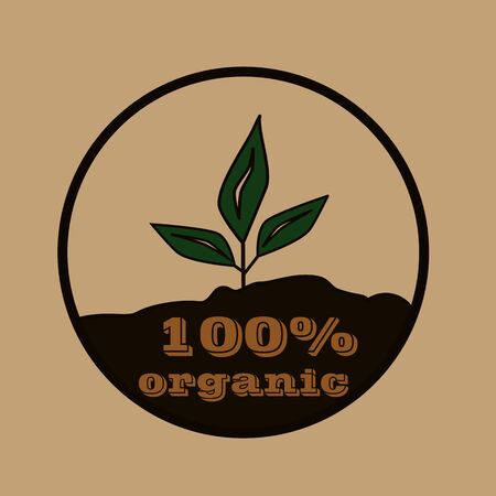 Organic food label food.flat iconのイラスト素材