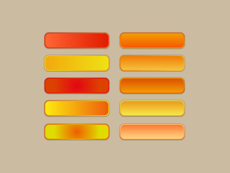 A stunning collection of orange gradient color palettes, ideal for crafting modern, vibrant visuals. Perfect for branding, digital art, and design projects.のイラスト素材