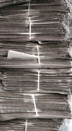 lot of newspaper packeted