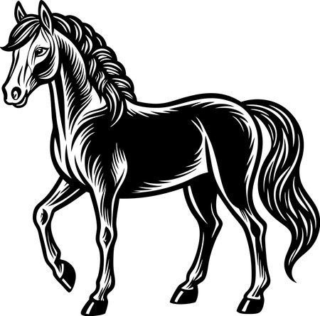 Horse.Mascot Templates.Vector illustration ready for vinyl cutting.のイラスト素材