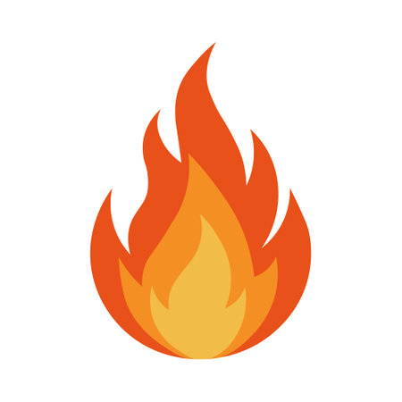 Fire flame icon vector isolated on white background for your web and mobile app designのイラスト素材