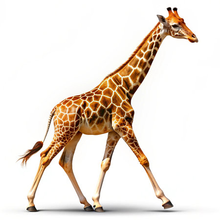 Giraffe isolated on a white background. 3D illustration.の素材