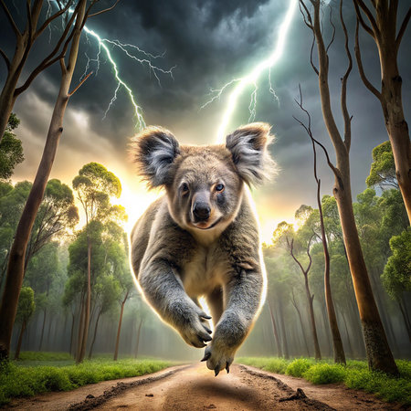 Image of koala in the forest. This is a 3d renderの素材
