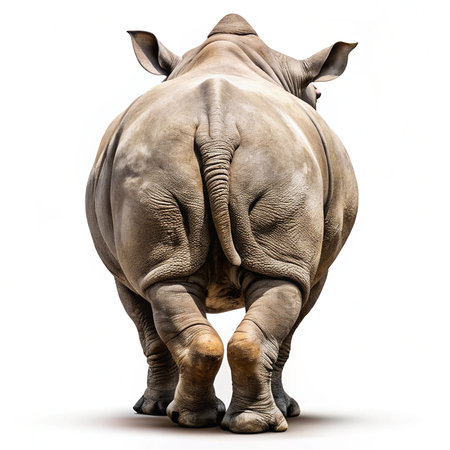 rhinoceros isolated on a white background. 3d illustrationの素材