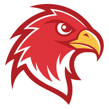 Eagle head vector illustration isolated on white background. Eagle head mascot.のイラスト素材