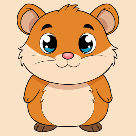Cute hamster cartoon on a light background. Vector illustration.のイラスト素材