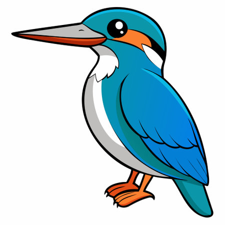 Blue Kingfisher - Vector illustration, isolated on white background.のイラスト素材