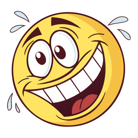 Smiling Emoticon Face Cartoon Mascot Character Illustrationのイラスト素材
