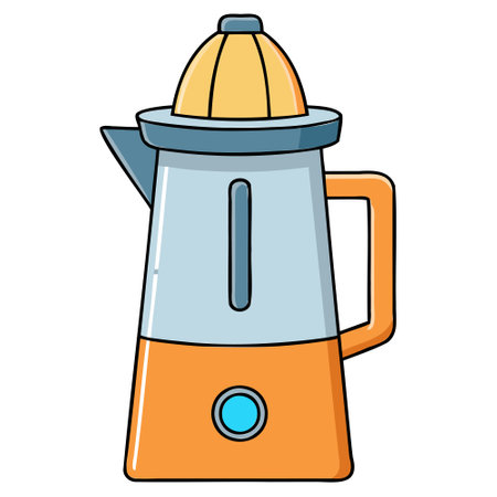 Electric kettle isolated on white background. Vector illustration in cartoon style.のイラスト素材