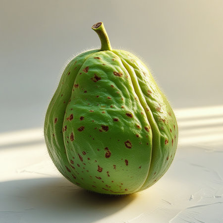 Gourd fruit on a white background with sunlight from window.の素材