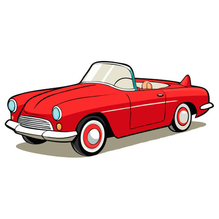 Retro cabriolet. Cartoon vector illustration isolated on white background.のイラスト素材