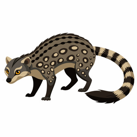 Raccoon isolated on white background. Vector illustration. Eps 10.のイラスト素材
