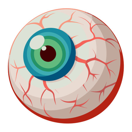 Eye icon in cartoon style isolated on white background. Human organs symbol stock vector illustration.のイラスト素材