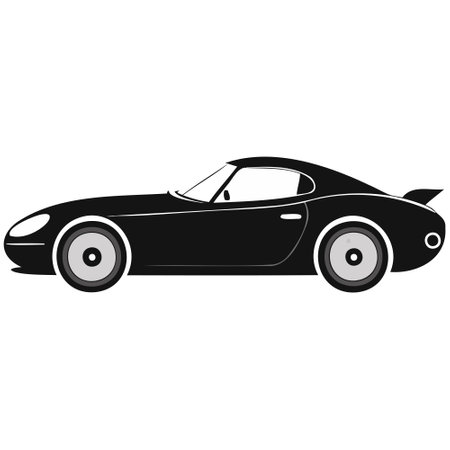 Black vintage sports car on a white background. Vector illustration EPS10のイラスト素材