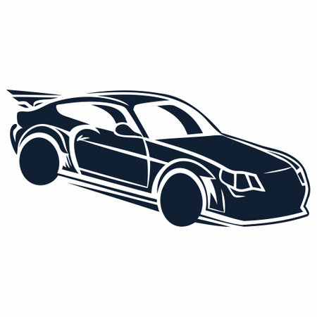 Car silhouette on a white background. Vector illustration for your design.のイラスト素材