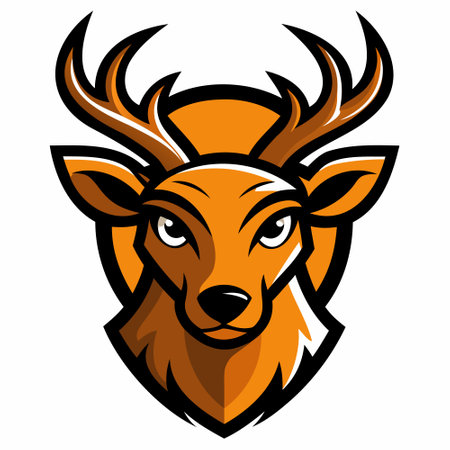 Deer head mascot isolated on a white background. Vector illustration.のイラスト素材