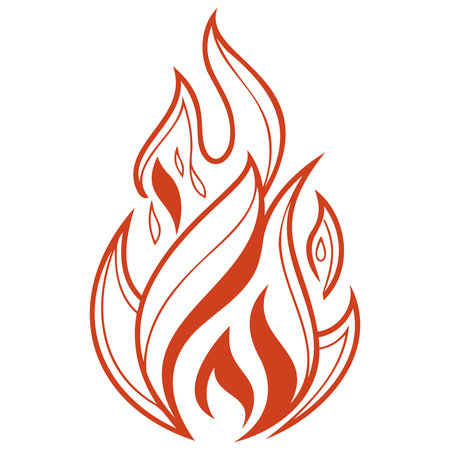 Fire flames isolated on white background. Vector illustration for your design.のイラスト素材