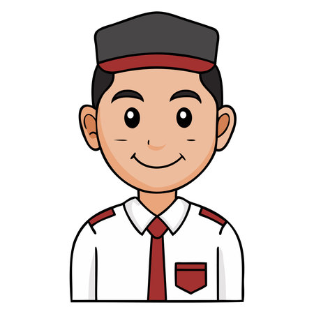 delivery service worker avatar character vector illustration design  vector illustration designのイラスト素材