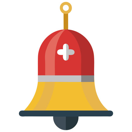 Bell icon. Flat illustration of bell icon for web isolated on white backgroundのイラスト素材