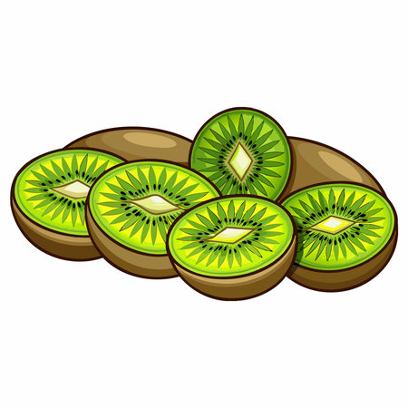 Kiwi fruit icon isolated on white background. Vector illustration.のイラスト素材