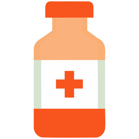 Medicine bottle flat icon, vector illustration. Flat style design.のイラスト素材